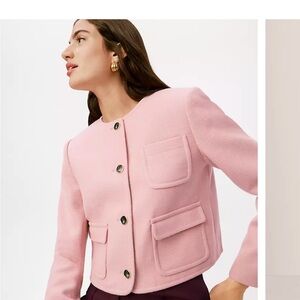Ann Taylor Pink Button-Up Blazer